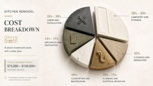 pie chart representing kitchen remodeling costs.