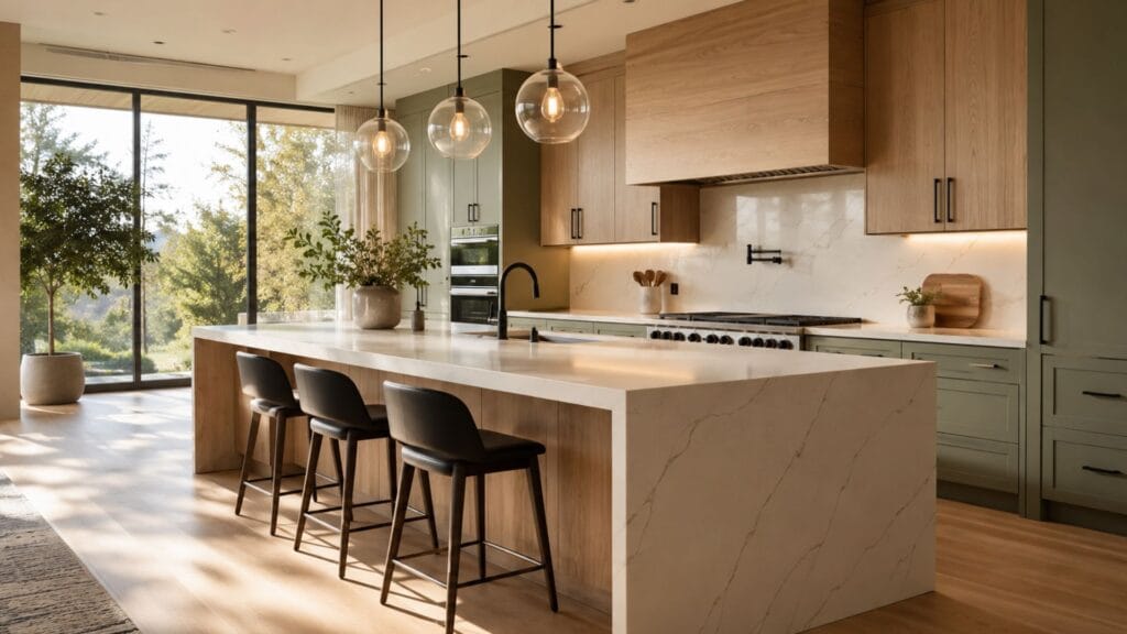 magazine-quality interior photograph of a breathtaking 2026 luxury kitchen